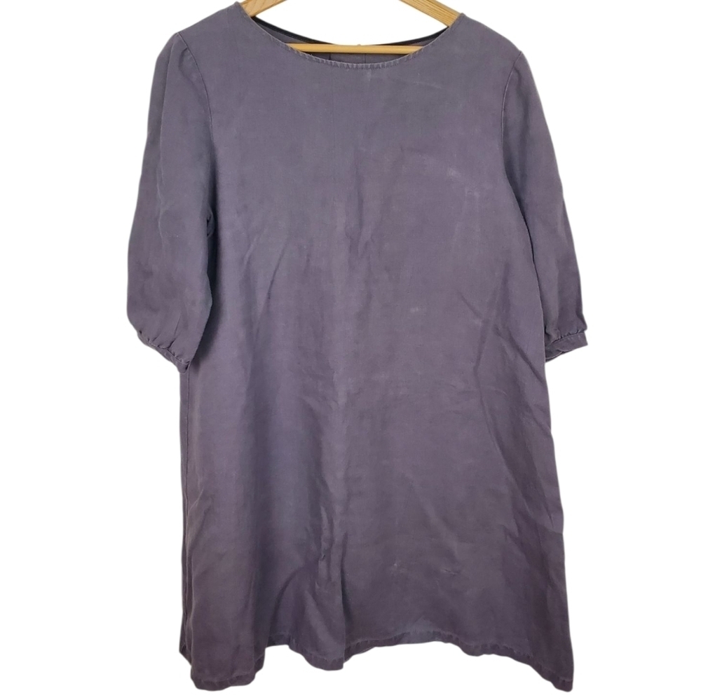 CHALK Linen Dress. Grey. SMALL. #300